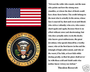 Theodore-Roosevelt-American-Flag-w-seal-critic-Quote-8-x-10-Photo ...