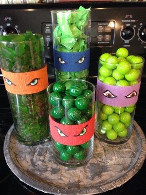 Teenage mutant ninja turtle party.. let the kids pic some candy to ...