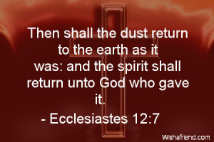 ... return to the earth as it was: and the spirit shall return unto God