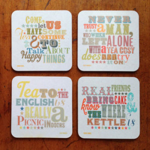... , Pack Of Four 'Tea And Cake' Quote Coasters is no longer available