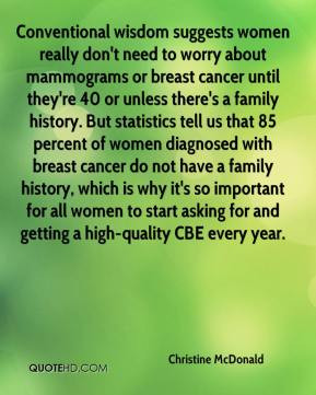 Christine McDonald - Conventional wisdom suggests women really don't ...