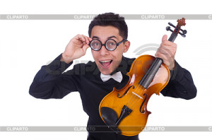 Funny violin player on white - © Elnur