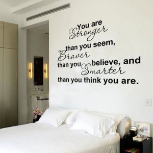 You Are Stronger Than You Believe Inspiration Quote Wall Sticker Decor ...