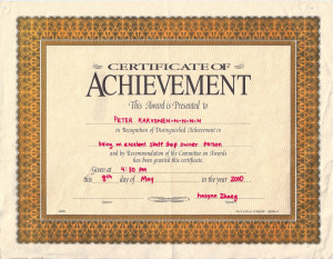 Honor Roll Certificate Wording