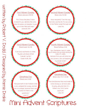 Wednesday's Printable Words: Mini Advent