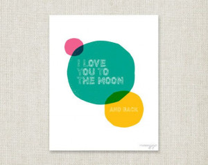 love you to the moon and back Inspirational Quote Baby nursery decor ...