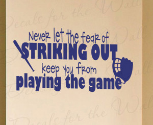 Fear Striking Out Baseball Boy Sports Themed Kid Room Playroom Wall ...