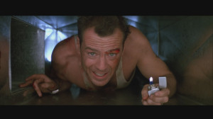 The most memorable scene in which the Zippo is used is when McClane is ...