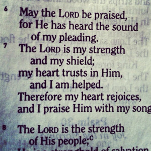 THE LORD IS MY STRENGTH.