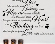 Ed Sheeran Thinking Out Loud Song M usic Lyrics Quote Vinyl Wall Art ...