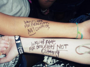 ... this tattoo!!! Wrists are for bracelets not for cutting.-kellin quinn