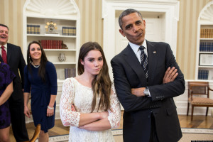 Barack Obama and McKayla Maroney