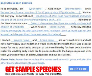 Free best man speeches, example best man speeches, humour, guides ...