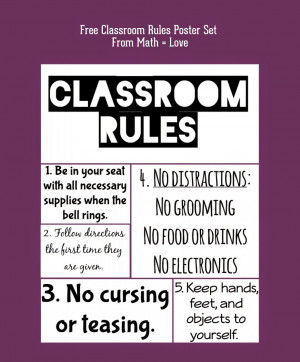Classroom Rules Posters 2014-2015