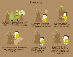 how to hug a tree