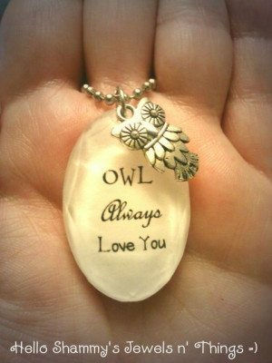 OWL Always Love You Quote Necklace with Owl Charm