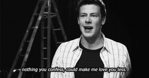 Pictures quote black and white text glee finn hudson cory monteith