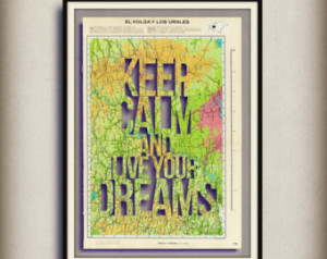 inspirational quote - handmade artw ork - upcycled vintage page atlas ...