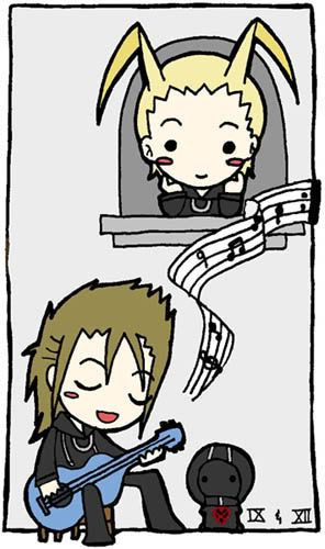 Demyx serenading Larxene. This is the strangest, and most, unlikely of ...