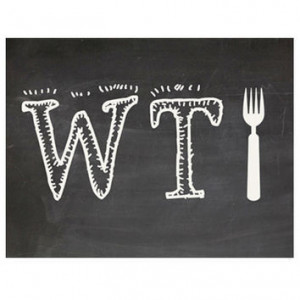 What The Fork Funny Typography Chalkboard Home Decor Quote Word Art