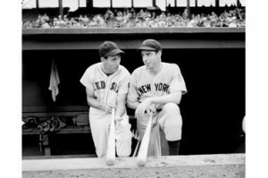 Ted Williams (l.) with Joe DiMaggio