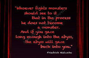 Friedrich Nietzsche Goth Quote Art 5x7 by JenniferRoseGallery, $20.00