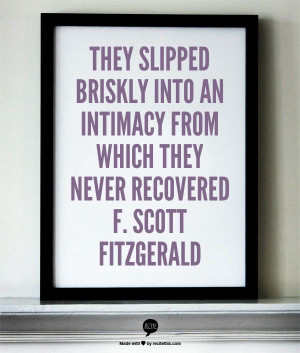 They slipped briskly into an intimacy from which they never recovered ...