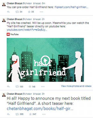 Chetan Bhagat's next book 'Half Girlfriend' due for release in October