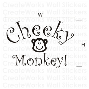 Cheeky Monkey - Children's wall art sticker - WA072X