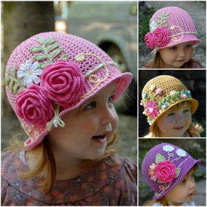 Girls Crochet Hat with Flower