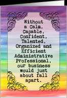 Administrative Professionals Day card, vintage banner, rainbow colors ...