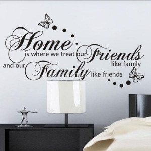 NEW Home Family Friends Quote Removable Cute Shelf Art Characters ...