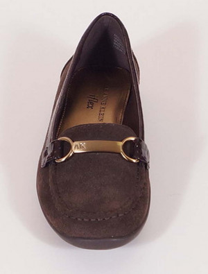 AK Anne Klein Cinna Womens Brown Suede Leather Loafers Slip On Flats ...