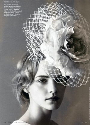 Emma Watson wearing a Philip Treacy hat, Vanity Fair June 2010 www ...