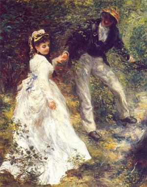... Auguste Renoir Paintings - Pierre Auguste Renoir La Promenade Painting