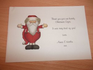 Thank You Notes Christmas Thank You Printable Cards Santa Christmas S