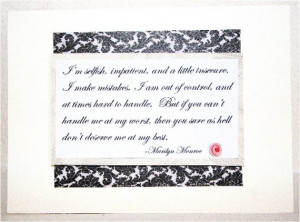 MaRiLyN MoNRoE Quote Selfish Insecure Best CARD