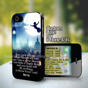 Disney Peter Pan Quote Design For iPhone 4/4s Case
