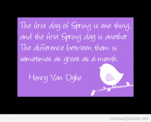 The first day of spring quote / Genius Quotes