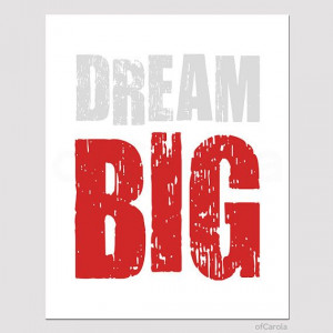 Dream Big Wall Art Quote Print Personalized Christmas by ofCarola, $12 ...