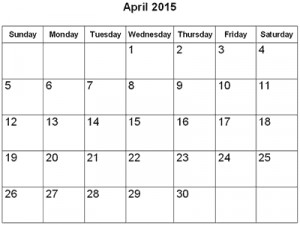 Printable april calendars