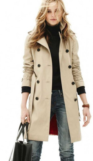 Trench coat, black turtleneck and jeans. perfectly classic.