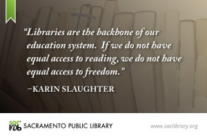 Libraries are the backbone of our education system. If we do not have ...