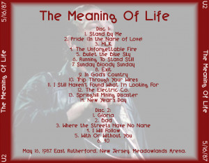 the meaning of life disc 1 1 stand by me 2 pride in the name of love 3 ...