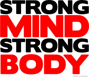 ... Mind Strong Body Fitness & Bodybuilding Motivation Quote Retro Style