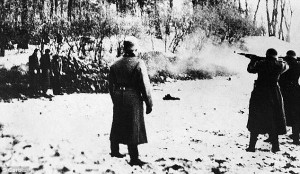 Execution: Nazi troops shoot civilians from a small Polish village in ...