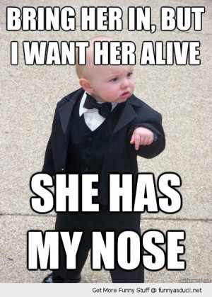 gangster baby meme alive has my nose cute kid suit funny pics pictures ...