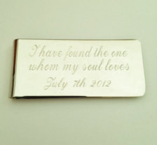 Silver Money Clip with Personalized Message for Husband, Dad Gift