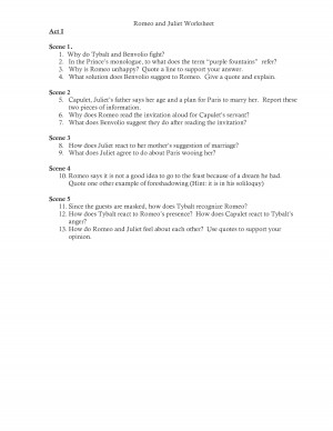 Romeo and Juliet Act Questions - Download as DOC