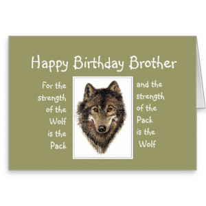 Custom Brother Birthday Wolf Pack Family Quote Card
